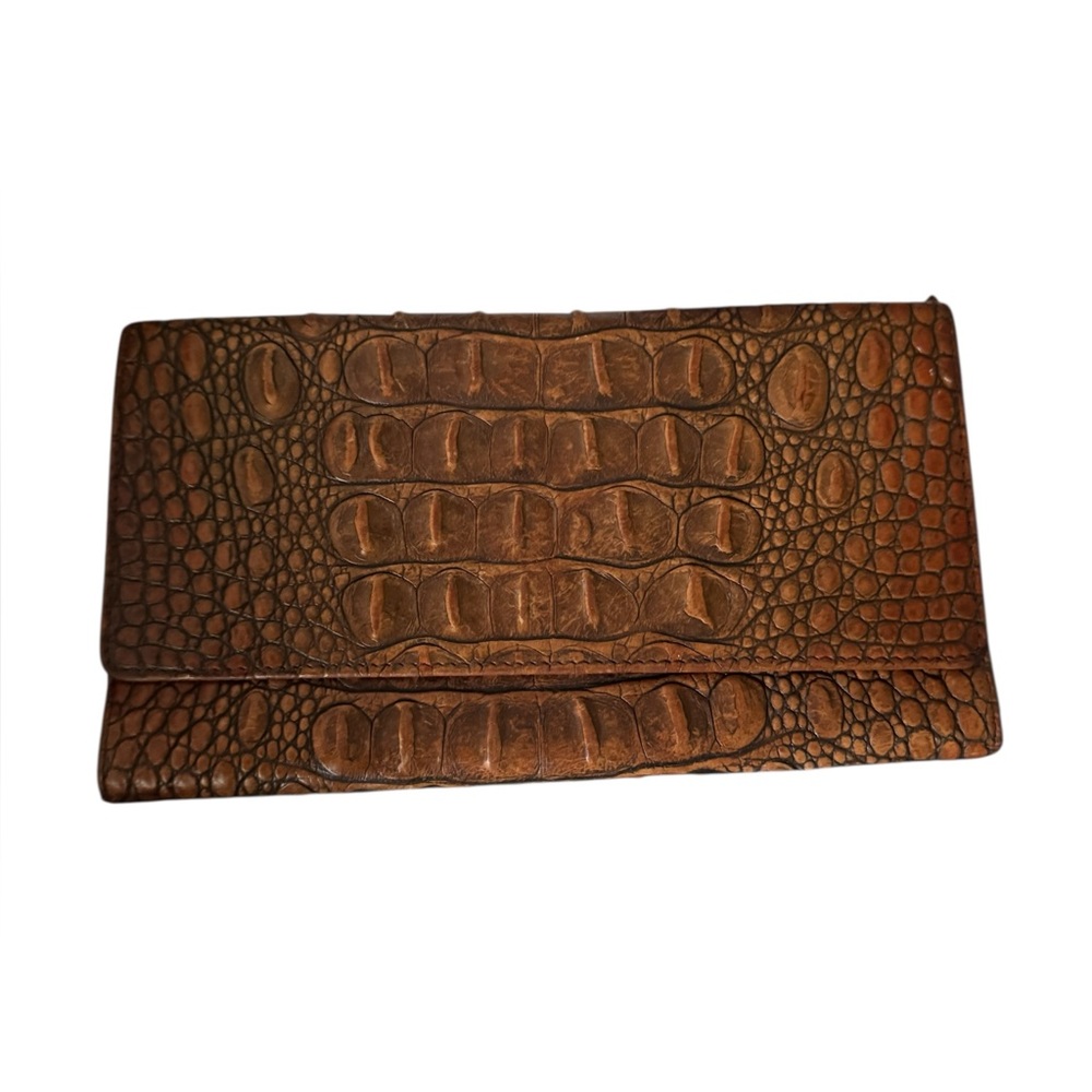 Brahmin Toasted Almond Crocodile Leather Clutch